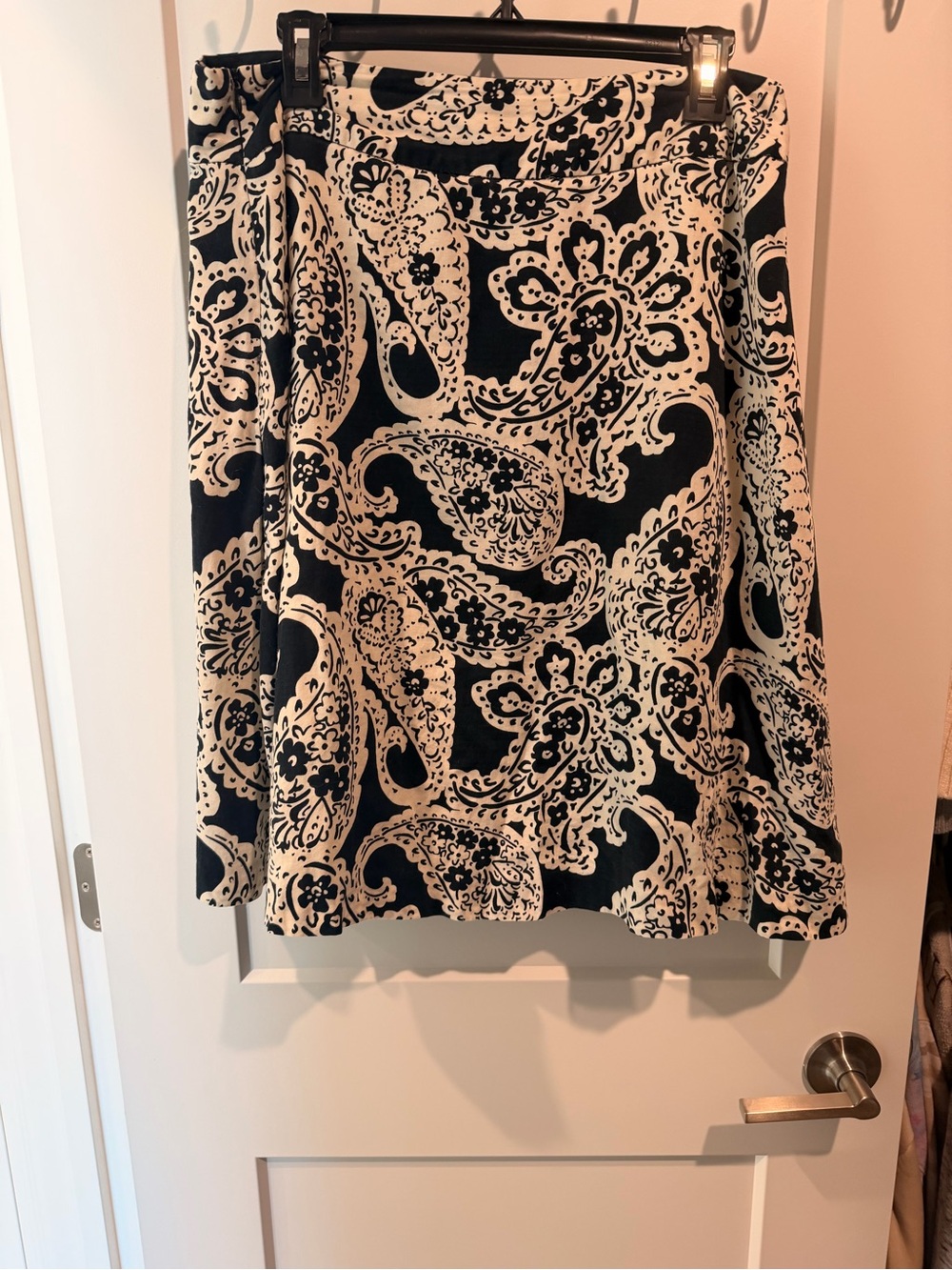 Merona Black and White Paisley Print Skirt
